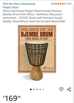 🪘 Africa Heartwood Project Djembe Drum (10" x 20") - Excellent Condition! ✨