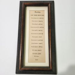 7x14 Frame "Rules Of The House"