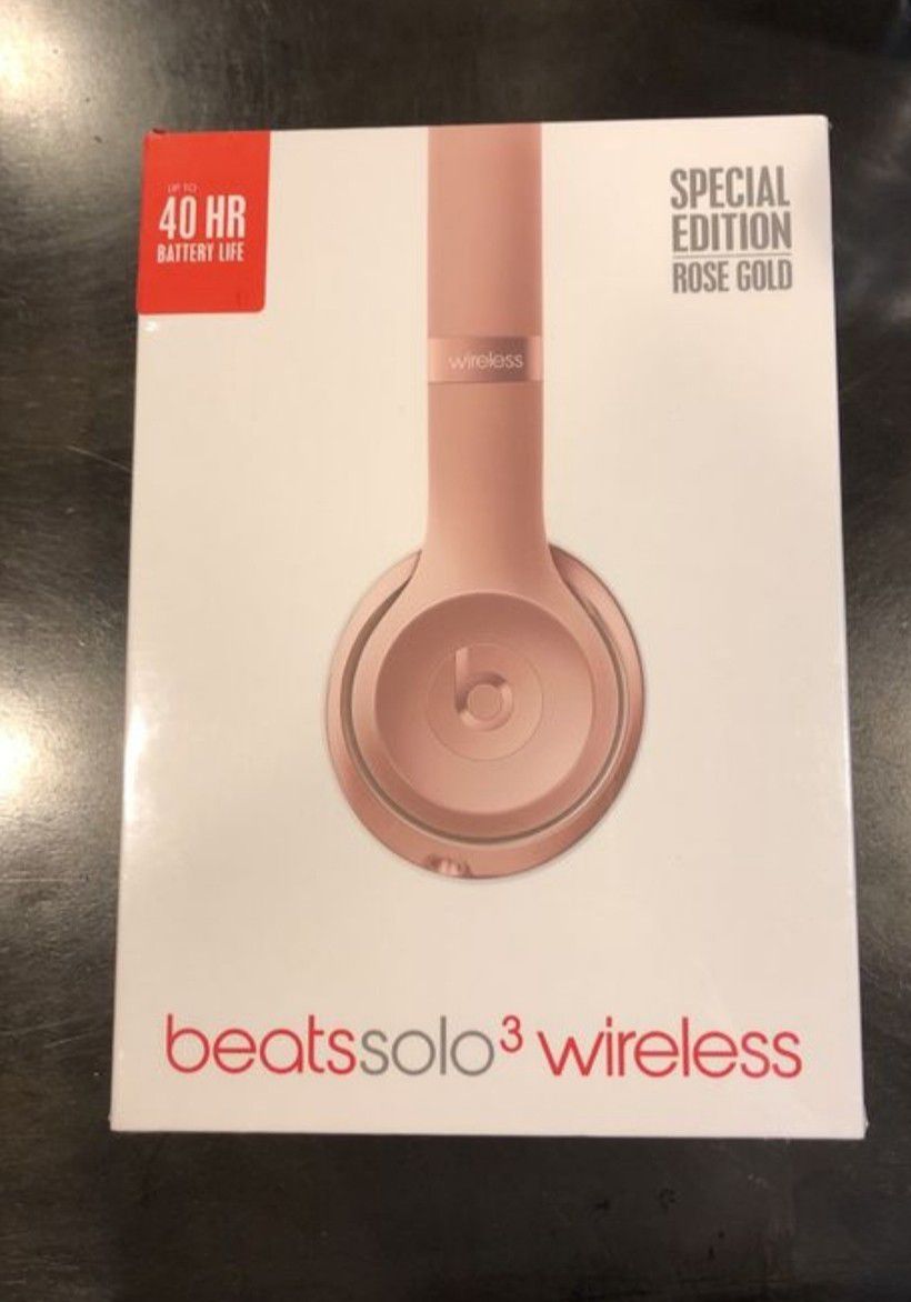 Rose gold Beats solo 3 wireless bluetooth headphones by Dr Dre
