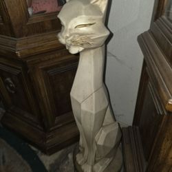 Large Decorative Cat Floor Sculpture – Modern Art Deco Style