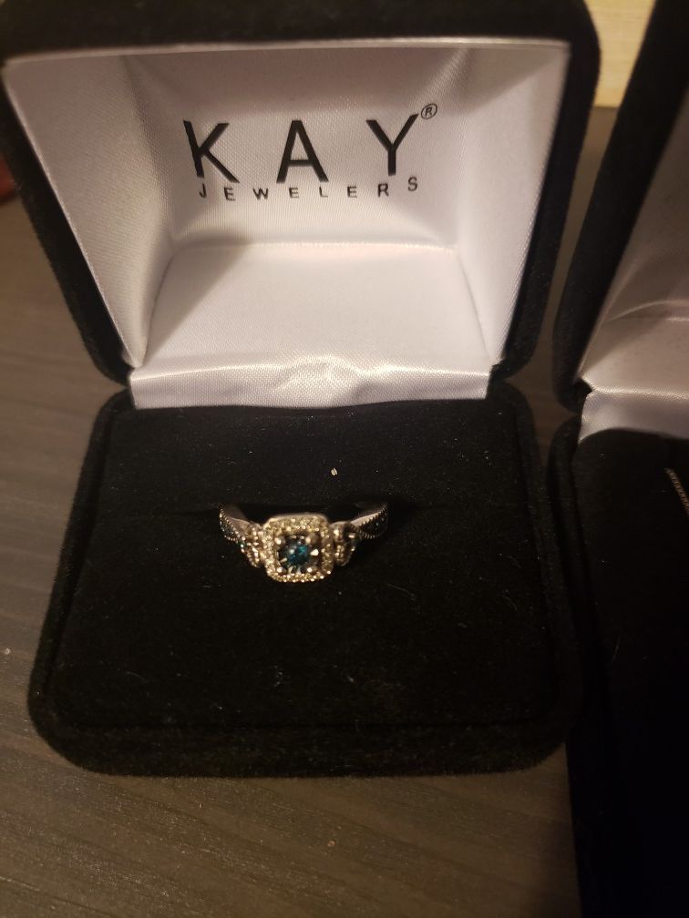 Blue Diamond Ring Size 7