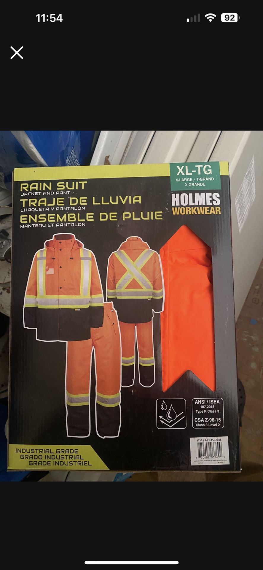 Rain Suit Set XL