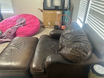 Leather love seat