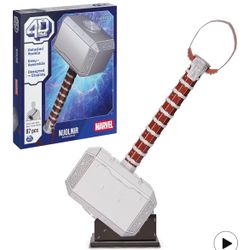 Brand new 4D Build, Marvel Mjolnir Thor Hammer 3D Puzzle Model Kit with Stand 87 Pcs | Thor Desk Decor | Building Toys | 3D Puzzles for Adults & Teens