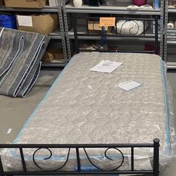Twin Size Bed With Mattress New 