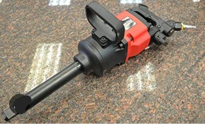 EARTHQUAKE 1 in. D-Handle Aluminum Air Impact Wrench, 8 in. Extended Anvil, Pinless, 2500 ft. lbs.