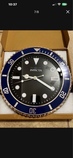 New in box Authentic INVICTA wall clock in blue and black 12 inches big