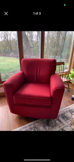 Set Of Red Swivel Rocker Chairs