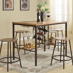 Bar Table With Four Stools / Breakfast Table / Four Chairs