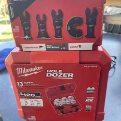 MILWAUKEE 13pc BI-METAL HOLE SAW KIT   AND 8 Pc MULTI -TOOL  BLADE KIT  NEW BOTH $109   Read Below 