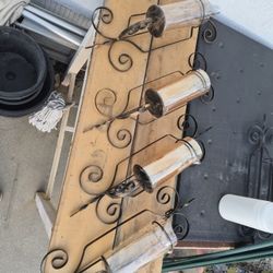 Wrought Iron Candle Holder Lantern with a glass hurricane insert