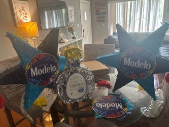 Modelo Star Piñatas and Tequila Bottle Piñata Set