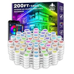 200FT  Outdoors RGB LED Lights Waterproof Smart LED Eaves Lights