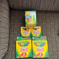 New Crayola large crayons pencils and chalk for art drawing and summer time fun