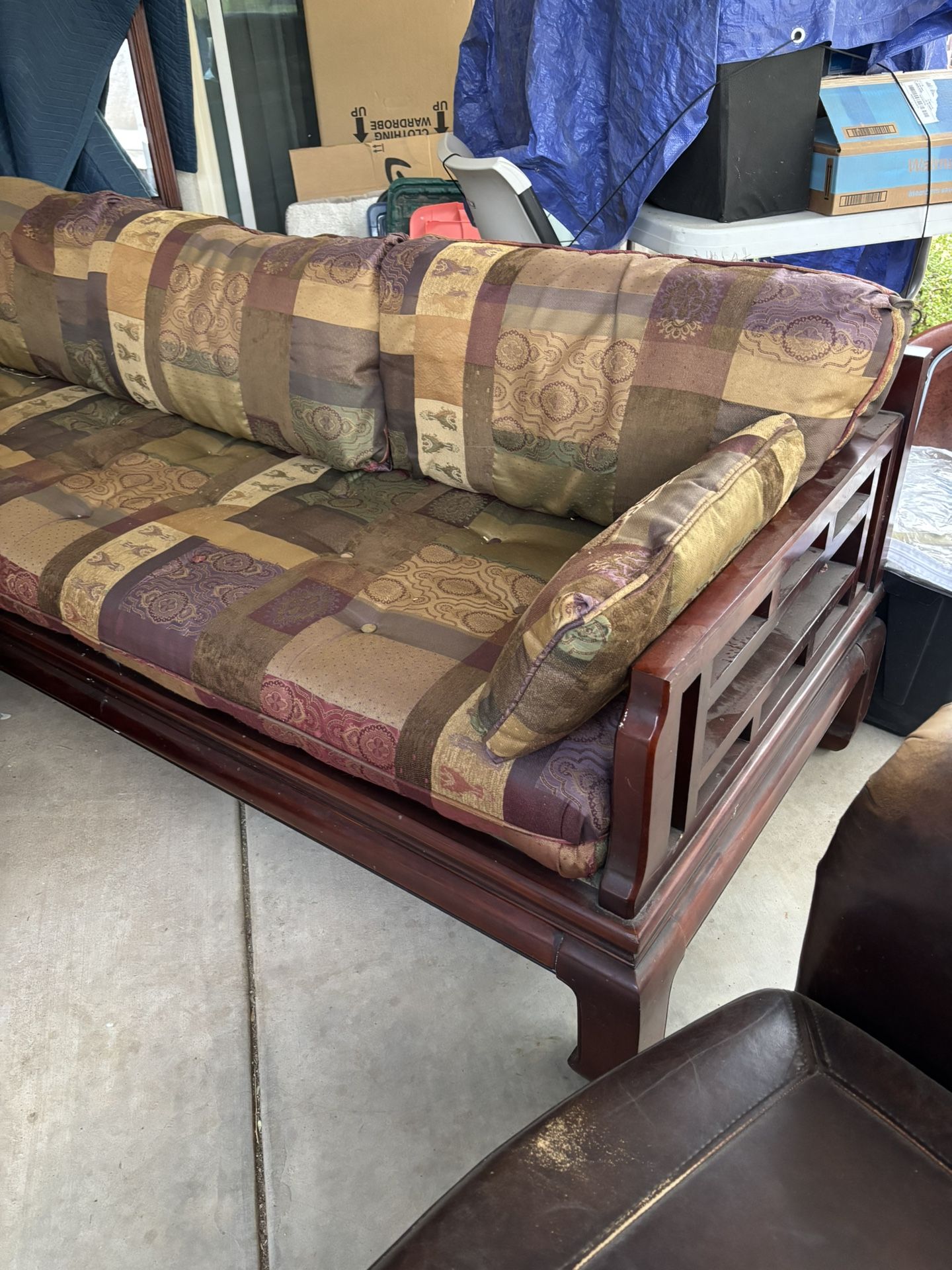 Beautiful  Oriental Mahogany Sofa.