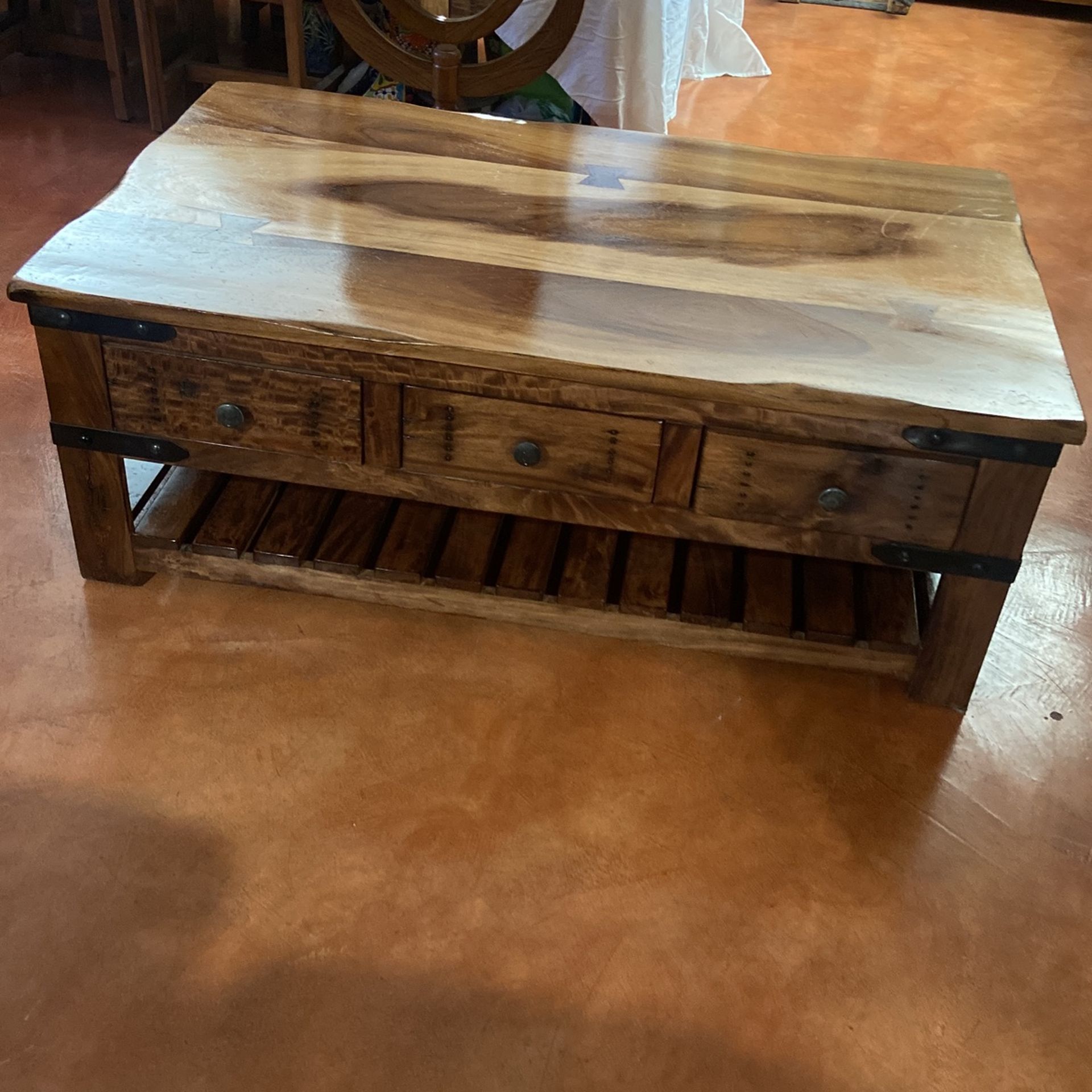 Wood Coffee Table Crafter and Weavers Granville Parota wood coffee table