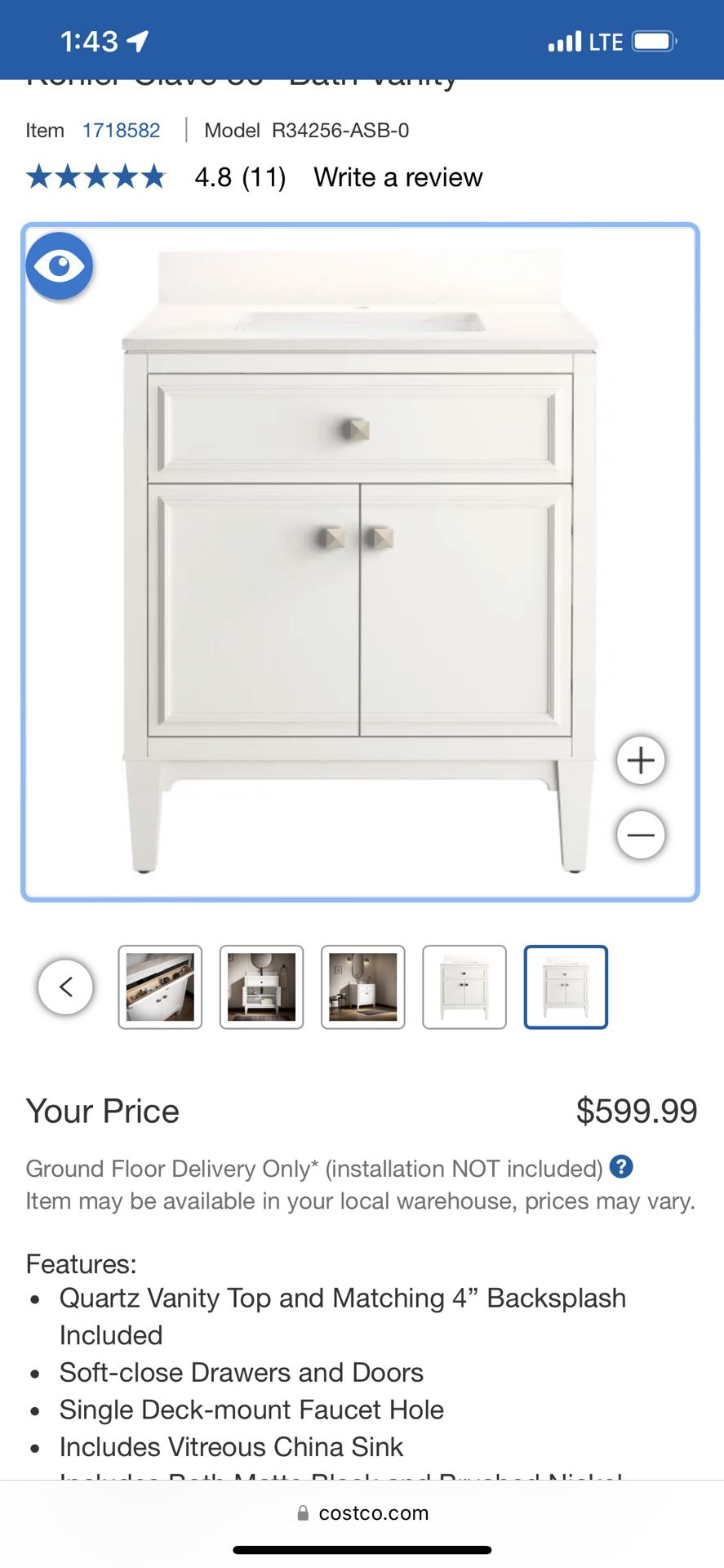 Kohler Clave 30” Bath Vanity