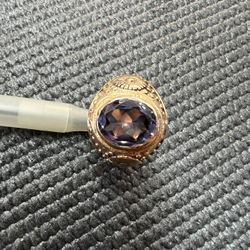  Vintage Oval Amethyst Stone Ring