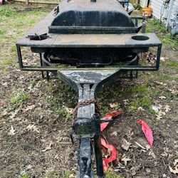 Double Smoker/4 Gas Burners On The Sides/Mobile