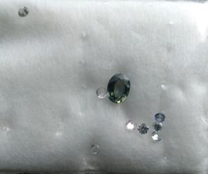 Natural Green And White Sapphire