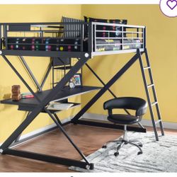 Metal Loft Bed/Desk