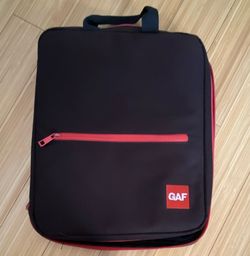 GAF Black/Red Padded Zippered Laptop Sleeve Case w/ Handle, Organizer Pockets