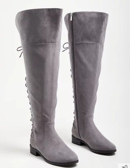 TORRID brand Over The Knee Boots...Grey Faux Suede...Size 11