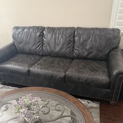 Leather Couch and Chair
