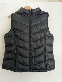 Black Puffer Vest with Hood