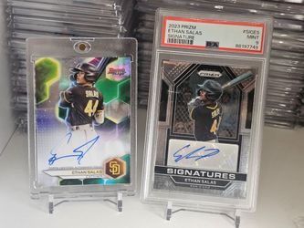 Ethan salas padres prospect autograph cards: raw and psa 9