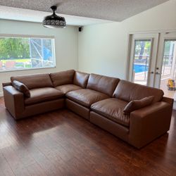 New Leather Cloud Couch Modular Sofa