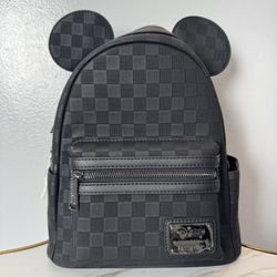 Loungefly Disney Mickey Mouse Checkered Texture Mini Backpack