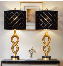 BRAND NEW Set of Gold Black Lamps