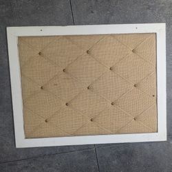 Farmhouse Tufted Cork Board In Wooden Frame