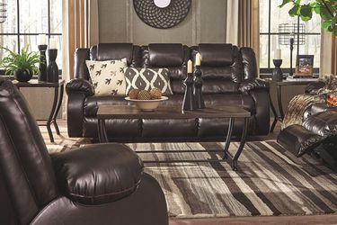 Theater reclining couch and loveseat