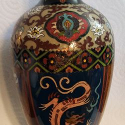 ine Japan Cloisonne Enai Belimel Dragon & Phoenix Vase

