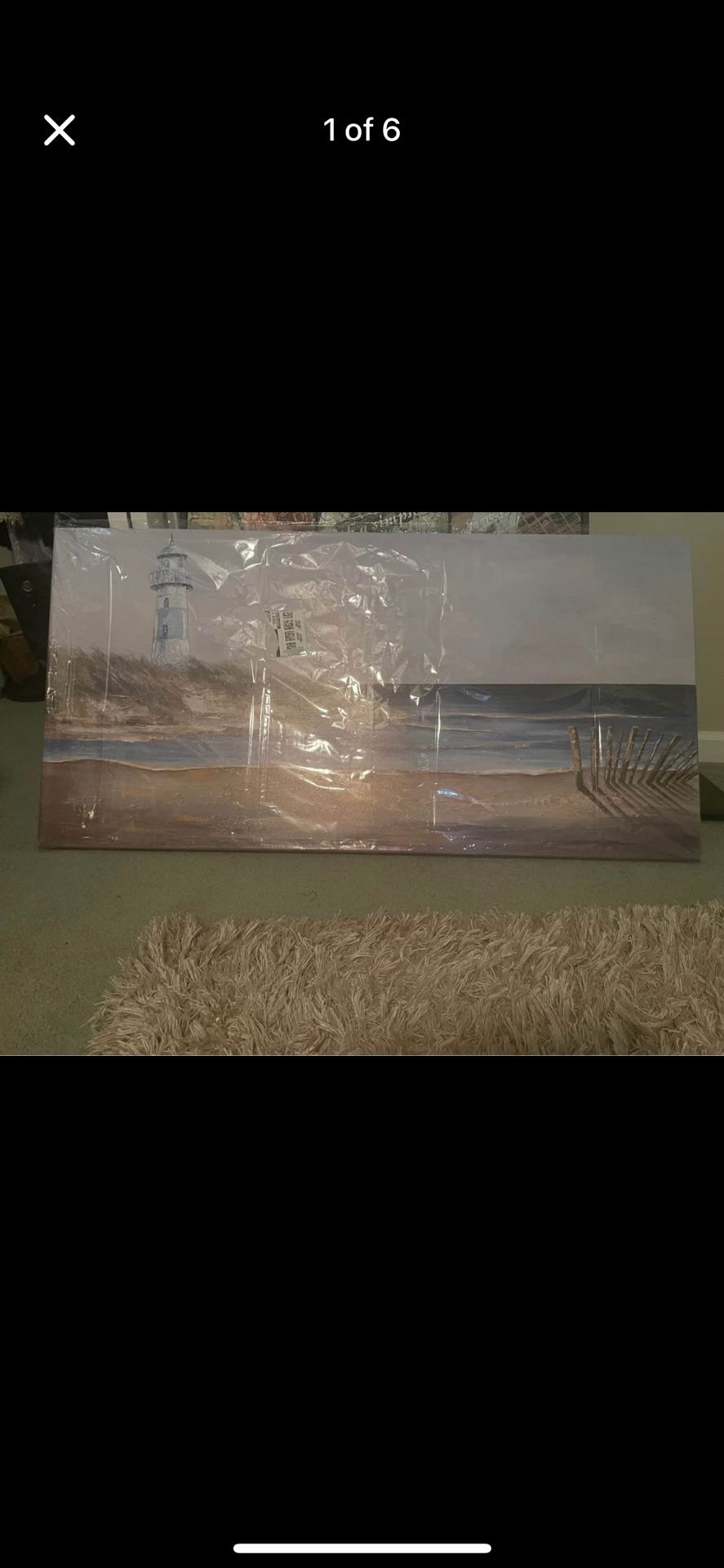 Beach theme picture with lighthouse