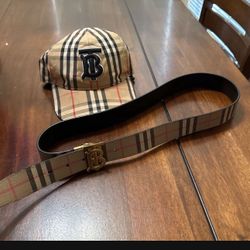 Burberry Hat And Belt 