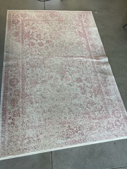 5x7 pink and cream rug