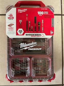 Milwaukee. PACKOUT SHOCKWAVE Impact Duty Alloy Steel Screw Driver Bit Set (100-Piece).