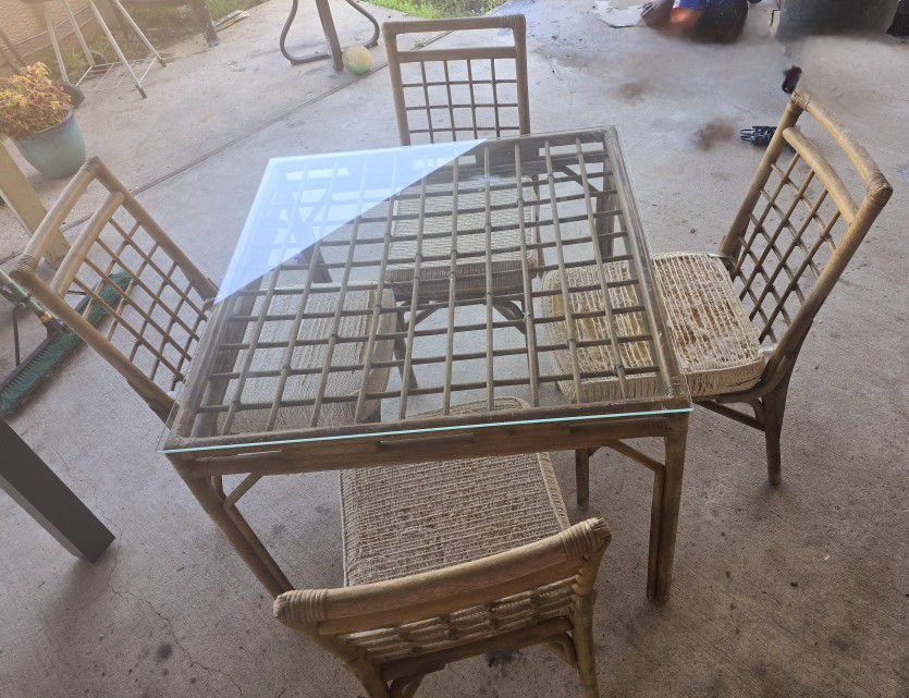 Bamboo Table And Chairs