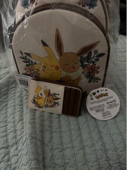 BNWT Loungefly Pokémon Pikachu & Eevee Bag + Wallet Set