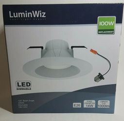 Retrofit LED Recessed Lighting,LuminWiz 5/6 inch Dimmable LED Downlight,14W (100W Equivalent),Energy