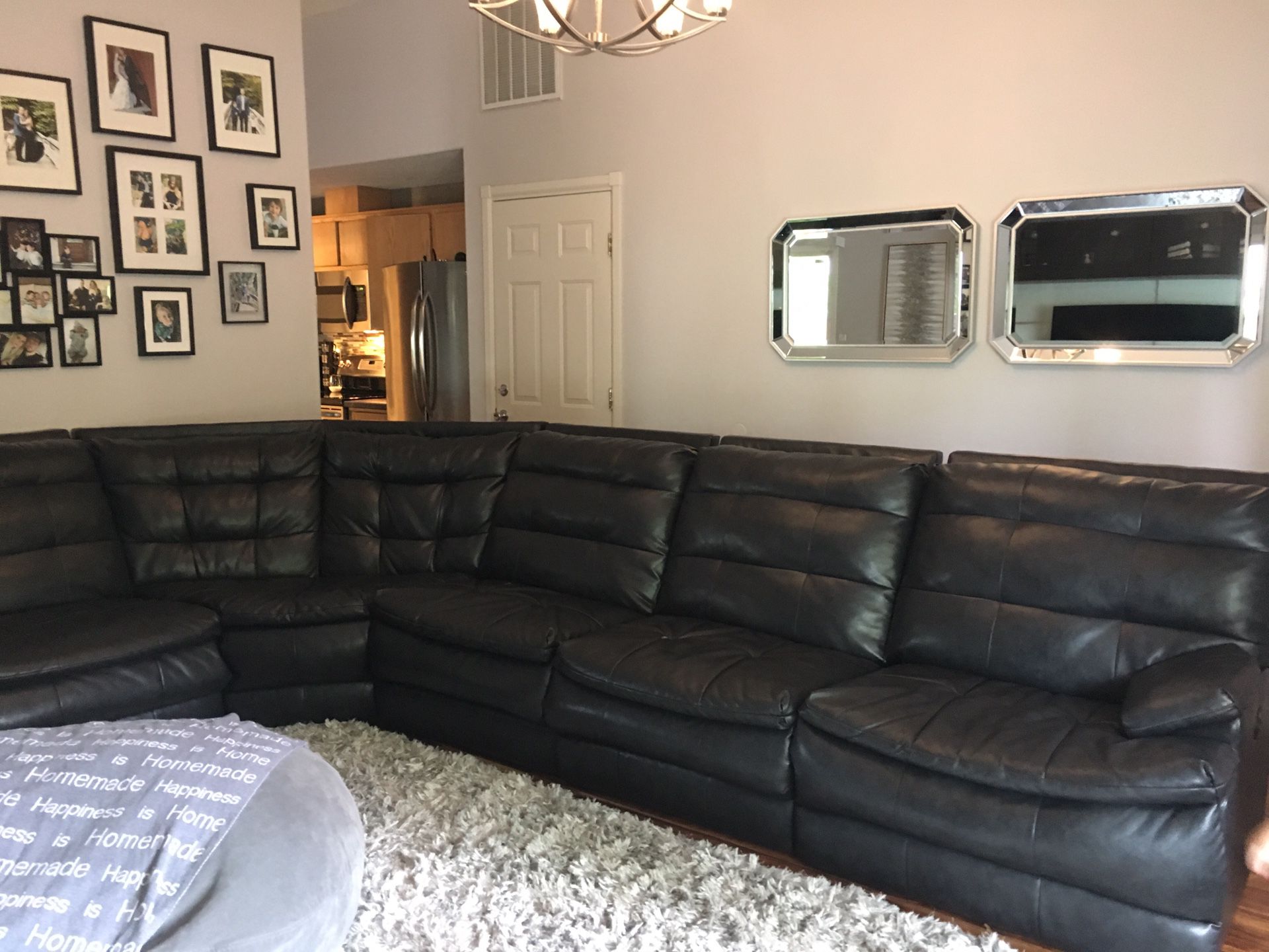 Black leather sectional -FREE