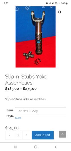G- Body Slip Yoke For Lowrider