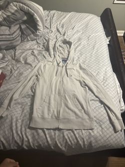 White Tommy Hilfiger Zip-Up Hoodie