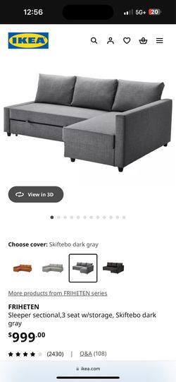 Sectional Couch , with Storage & Sofa Bed