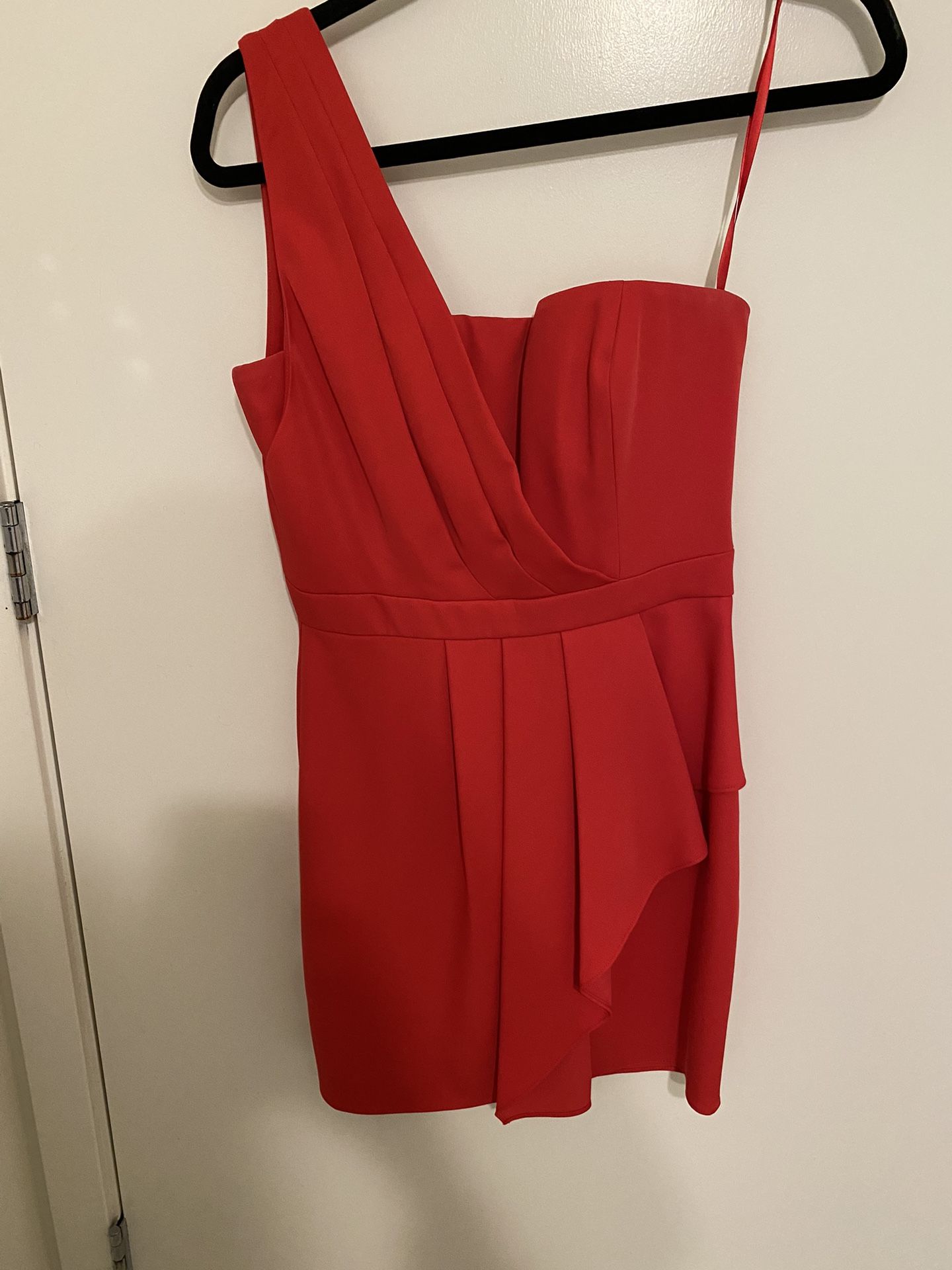 BCBGMAXAZRIA Asymmetrical Pleated Dress