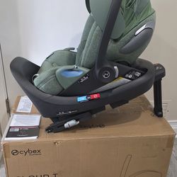 2024 Model Cybex Platinum Cloud T Sensorsafe Infant Car Seat, Leaf Green in Box