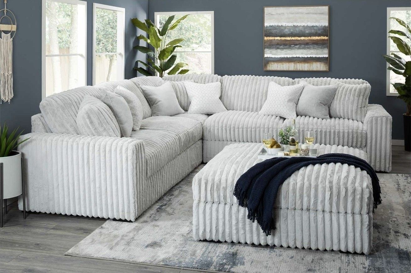 Gray Corduroy Sectional BRAND NEW, MUST GO!!!